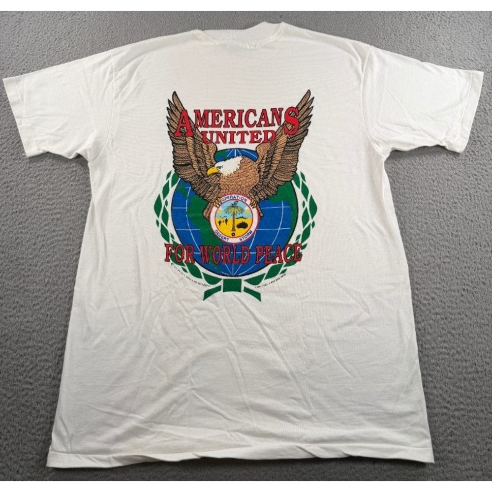 Vintage 1991 Operation Desert Storm Shirt Mens XL Hanes Beefy-T‎ Americans USA